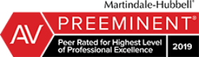 Martindale-Hubbell AV Preeminent Peer Rated for Highest Level of Professional Excellence 2019